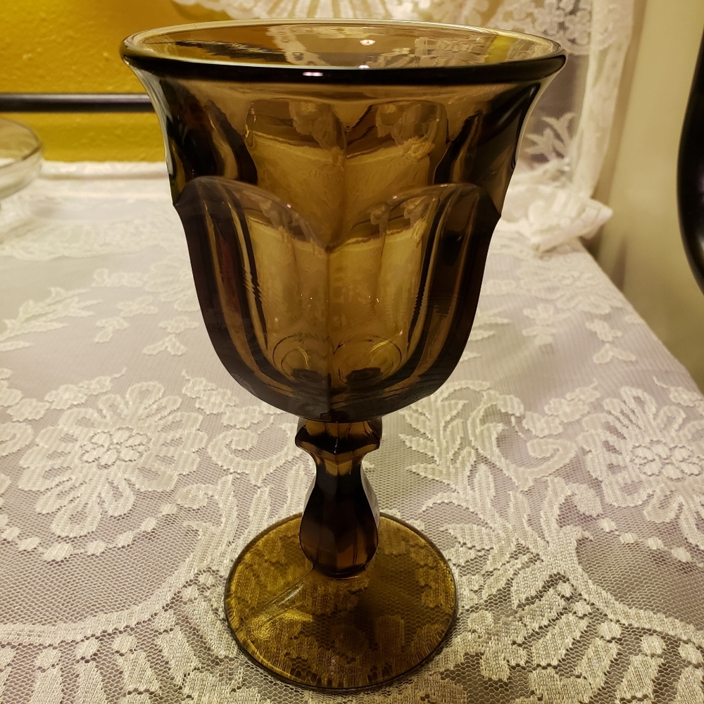 HOST PICK 💘 Vtg Noritake Gothic Black Smoke Glass Goblet Cup - Picture 3 of 6